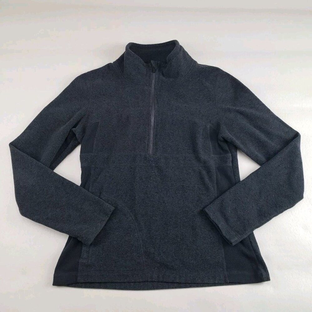 Prana Drea Half Zip Pullover Womens Medium Gray Fleece Funnel Neck Sweater Top